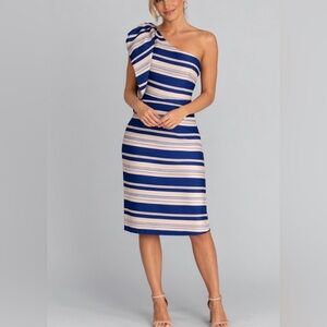 Banana Republic One Shoulder Stripped Dress Size 12